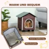 Katzenhaus Isolierte Katzenhütte Mit Kissen Eingang 44 X 42 X 45cm Wasserabweisend Oxford Stoff Erhöht