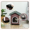 Katzenhaus Isolierte Katzenhütte Mit Kissen Eingang 44 X 42 X 45cm Wasserabweisend Oxford Stoff Erhöht