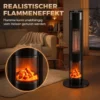 Keramische Kachel 2000W Thermostaat 3D Vlam Elektrische Verwarming Afstandsbediening Zwart