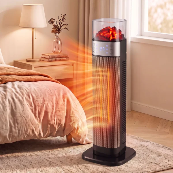 Keramische Kachel 2000W Thermostaat Elektrische Verwarming Afstandsbediening Zwart