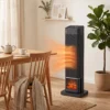 Keramische Verwarming 2000W Met Vlam Effect, Thermostaat, Elektrische Verwarming, Afstandsbediening, Zwart
