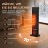 Keramische Verwarming 2000W Met Vlam Effect, Thermostaat, Elektrische Verwarming, Afstandsbediening, Zwart