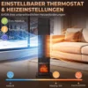Keramische Verwarming 2000W Met Vlam Effect, Thermostaat, Elektrische Verwarming, Afstandsbediening, Zwart