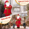 Kerstman 120 Cm Sinterklaas Figuur Met Beweegbaar Hoofd En Armen, Bel En Zak, Geluid En Aanraaksensor