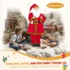 Kerstman 120 Cm Sinterklaas Figuur Met Beweegbaar Hoofd En Armen, Bel En Zak, Geluid En Aanraaksensor