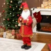 Kerstman 120 Cm Sinterklaas Figuur Met Beweegbaar Hoofd En Armen, Bel En Zak, Geluid En Aanraaksensor