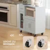 Keukenkast Op Wielen, Mobiele Keukenkast Met Planken, Lades, Verstelbaar Rek, Kabelgat, Grijs