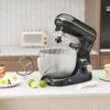Keukenmachine Kneedmachine Met 4,5L RVS Kom 1300W Deegmachine Met 6+P Snelheid Beige