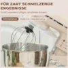 Keukenmachine Kneedmachine Met 4,5L RVS Kom 1300W Deegmachine Met 6+P Snelheid Beige