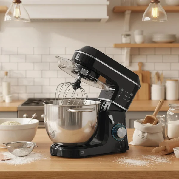 Keukenmachine Kneedmachine Met 7L RVS Kom 1400W Met Kantelkop, Deeghaak, Garde, Roerlepel