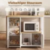 Keukenrek Met Opbergruimte, Magnetronrek Met 3 Manden En Kast, 100 X 35 X 80 Cm, Wit