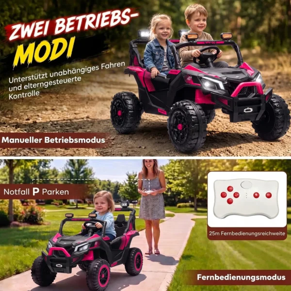 Kinder Elektrische Auto 24V 2 Zitter Kinderwagen UTV Met Lithium Batterij 2,4 GHz Afstandsbediening 2 X 120W Motoren Softstart