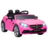 Kinder Elektrische Auto, Met LED koplampen, Veiligheidsgordel, Claxon, Muziek, 3 Tot 5 Km/u, Roze, 107 X 62,5 X 44cm