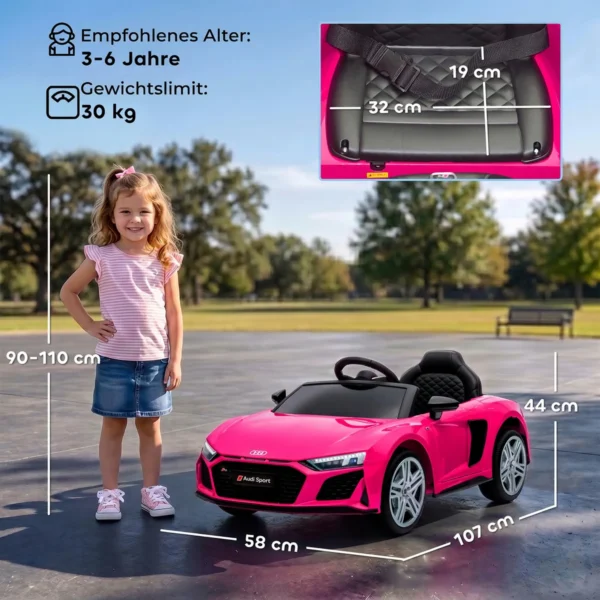 Kinder Elektroauto 12V Kinderauto Met Afstandsbediening Lithium Batterij 2 Motor Zachte Start Achterwielophanging Roze