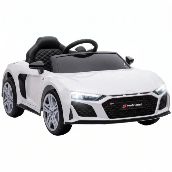Kinder Elektroauto 12V Kinderauto Met Afstandsbediening Lithium Batterij 2 Motor Zachte Start Achterwielophanging Wit