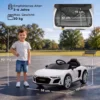 Kinder Elektroauto 12V Kinderauto Met Afstandsbediening Lithium Batterij 2 Motor Zachte Start Achterwielophanging Wit