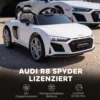 Kinder Elektroauto 12V Kinderauto Met Afstandsbediening Lithium Batterij 2 Motor Zachte Start Achterwielophanging Wit