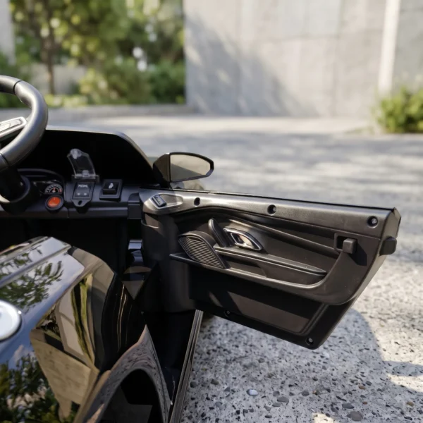 Kinder Elektroauto 12V Kinderauto Met Afstandsbediening Lithium Batterij 2 Motor Zachte Start Achterwielophanging Zwart