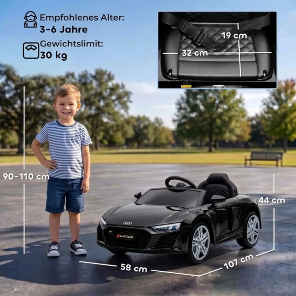 Kinder Elektroauto 12V Kinderauto Met Afstandsbediening Lithium Batterij 2 Motor Zachte Start Achterwielophanging Zwart