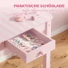 Kinder Make up Tafel Set 2 In 1 Kaptafel Bureau Met Kruk Afneembare Spiegel Lade Voor Meisjes 3 6 Roze