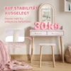 Kinder Make up Tafel Set 2 In 1 Kaptafel Bureau Met Kruk LED Spiegel In 3 Lichtkleuren 2 Lade 3 8 Jaar