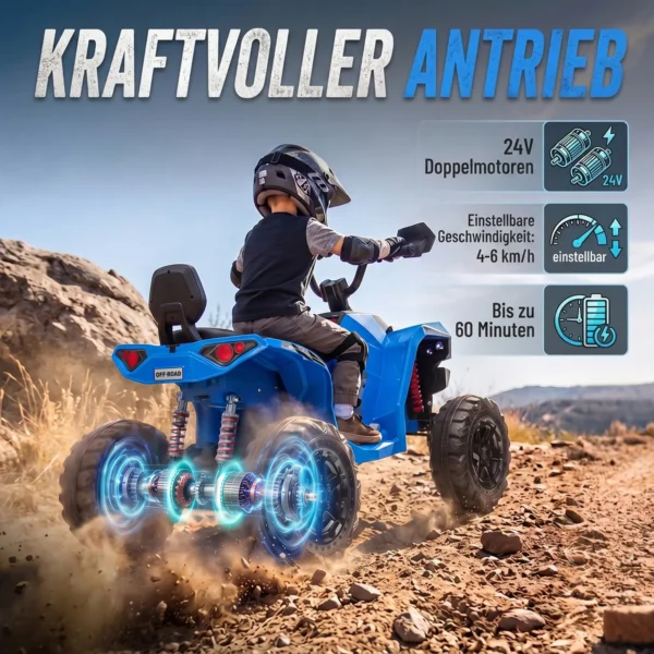 Kinder Quad Elektrisch 24V 2 Zitter Elektrisch ATV 4 6 Km/u Kinderquad Met Lithium Batterij 2 120W Motoren 4 Wiel Ophanging
