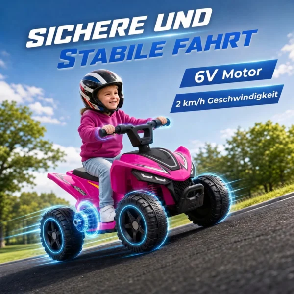 Kinder Quad Elektrisch 6V Kinderquad Met Lithium Batterij Vooruitfunctie Stuurknop Besturing 1,5 2 Jaar Helder Rood