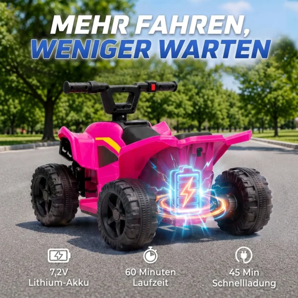 Kinder Quad Elektrisch 6V Kinderquad Met Lithium Batterij Vooruitfunctie Stuurknop Besturing 1,5 2 Jaar Helder Rood