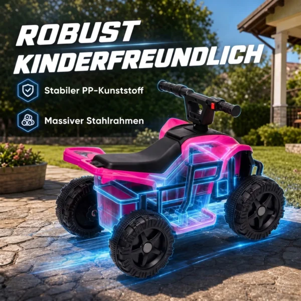 Kinder Quad Elektrisch 6V Kinderquad Met Lithium Batterij Vooruitfunctie Stuurknop Besturing 1,5 2 Jaar Helder Rood