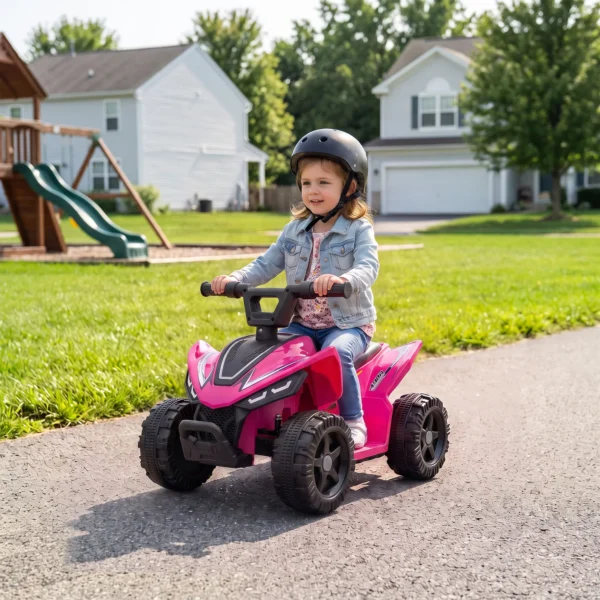 Kinder Quad Elektrisch 6V Kinderquad Met Lithium Batterij Vooruitfunctie Stuurknop Besturing 1,5 2 Jaar Helder Rood