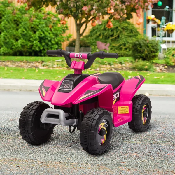 Kinder Quad Elektrisch 6V Kinderquad Met Vooruit , Achteruitfunctie Voor Kinderen 1,5 3 Jaar Tot 20 Kg Roze