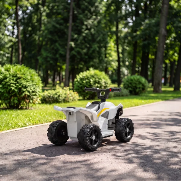 Kinder Quad Elektro 6V Kinderquad Met Lithium Accu Voorwaartse Functie Stuurknop Bediening 1,5 2 Jaar Wit