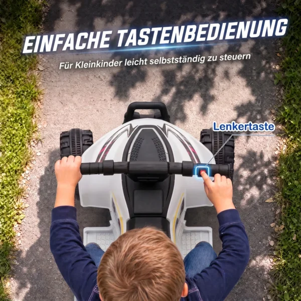Kinder Quad Elektro 6V Kinderquad Met Lithium Accu Voorwaartse Functie Stuurknop Bediening 1,5 2 Jaar Wit