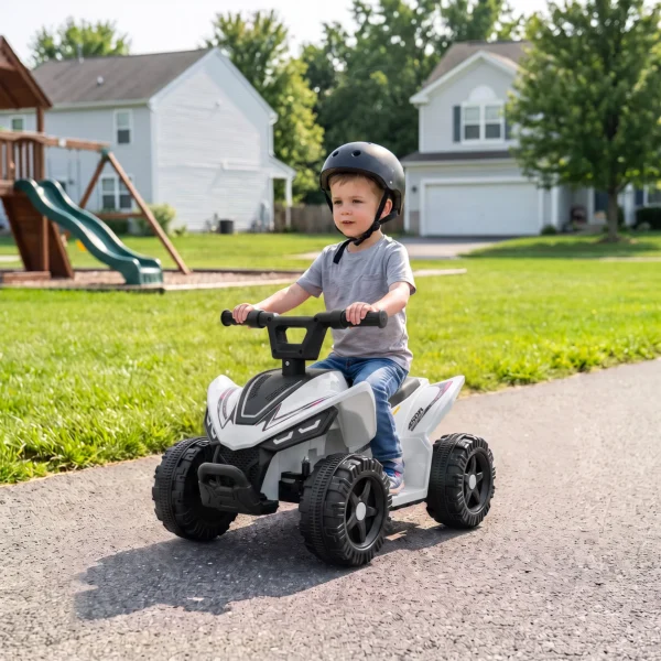 Kinder Quad Elektro 6V Kinderquad Met Lithium Accu Voorwaartse Functie Stuurknop Bediening 1,5 2 Jaar Wit