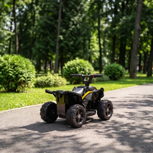 Kinder Quad Elektro 6V Kinderquad Met Lithium Accu Voorwaartse Functie Stuurknop Besturing 1,5 2 Jaar Zwart