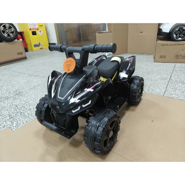 Kinder Quad Elektro 6V Kinderquad Met Lithium Accu Voorwaartse Functie Stuurknop Besturing 1,5 2 Jaar Zwart