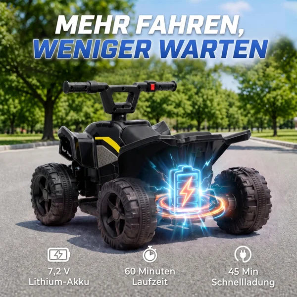 Kinder Quad Elektro 6V Kinderquad Met Lithium Accu Voorwaartse Functie Stuurknop Besturing 1,5 2 Jaar Zwart