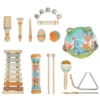 Kinder Schlagzeug 14 teilig Montessori Musikinstrumente Set Mit Trommeln Xylophon Klangholz, Maracas Für 1,5 6 Jahre