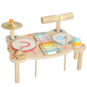 Kinder Schlagzeug 5 in 1 Montessori Musikinstrumente Set Mit Trommeln Xylophon Schlagwerk Für Kinder 1,5 6 Jahre