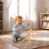 Kinder Schlagzeug 6 Teilige Montessori Musikinstrumente Set Mit 2 Trommeln, Becken, Schraper, 2 Schlägel 1,5 6 Jahre
