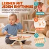 Kinder Schlagzeug 6 Teilige Montessori Musikinstrumente Set Mit 2 Trommeln, Becken, Schraper, 2 Schlägel 1,5 6 Jahre