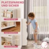Kinderboekenkast, Wandgemonteerd Kinderrek Met 3 Niveaus, Wandrek Met Kantelbeveiliging 60 X 15 X 73 Cm Wit