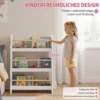 Kinderboekenkast, Wandgemonteerd Kinderrek Met 3 Niveaus, Wandrek Met Kantelbeveiliging 60 X 15 X 73 Cm Wit