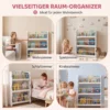 Kinderboekenkast, Wandgemonteerd Kinderrek Met 3 Niveaus, Wandrek Met Kantelbeveiliging 60 X 15 X 73 Cm Wit