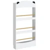 Kinderboekenkast, Wandgemonteerd Kinderrek Met 4 Niveaus, Wandrek Met Beer vormig Ontwerp, 50 X 15 X 97 Cm Wit