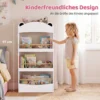 Kinderboekenkast, Wandgemonteerd Kinderrek Met 4 Niveaus, Wandrek Met Beer vormig Ontwerp, 50 X 15 X 97 Cm Wit