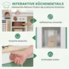 Kinderkeuken Houten Speelkeuken Accessoires Met Koffiezetapparaat IJsblokjesdispenser Kast Fornuis Kraan 3 6 Jaar Groen