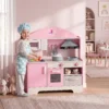 Kinderküche Kinder Holz Spielküche Zubehör Mit Licht & Sound Stoffschublade Backofen Herd Spüle Mikrowelle