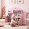 Kinderküche Kinder Holz Spielküche Zubehör Mit Licht & Sound Stoffschublade Backofen Herd Spüle Mikrowelle