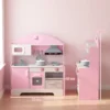 Kinderküche Kinder Holz Spielküche Zubehör Mit Licht & Sound Stoffschublade Backofen Herd Spüle Mikrowelle